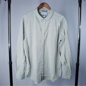 Columbia Shirt Mens XL Green Check Button Down Long Sleeve Cotton Classic